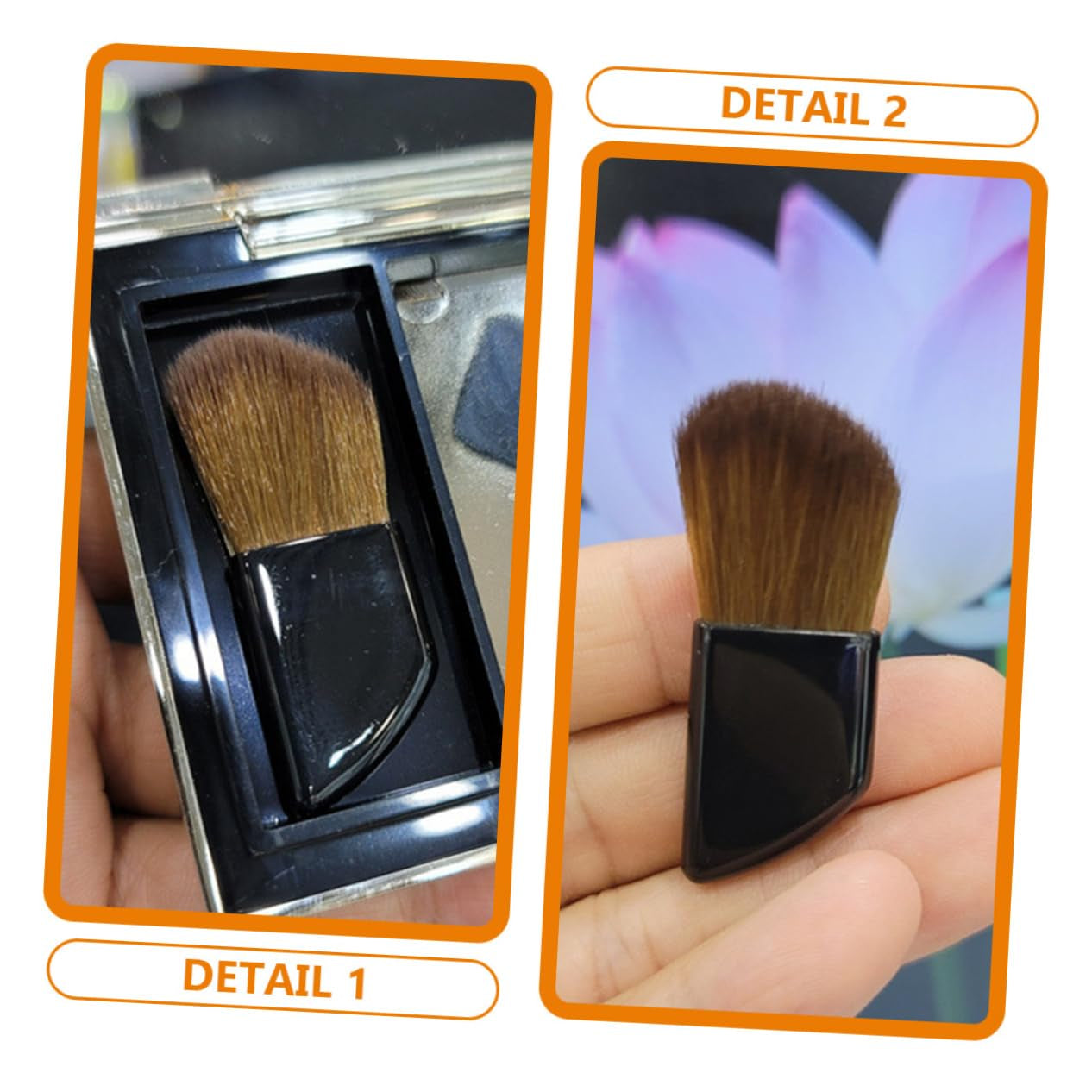 2Pcs Portable Travel Makeup Brush Professional Blush Applicators Soft Bristles for Even Powder Distribution Go Cosmetic Touch-Ups