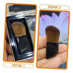 2Pcs Portable Travel Makeup Brush Professional Blush Applicators Soft Bristles for Even Powder Distribution Go Cosmetic Touch-Ups