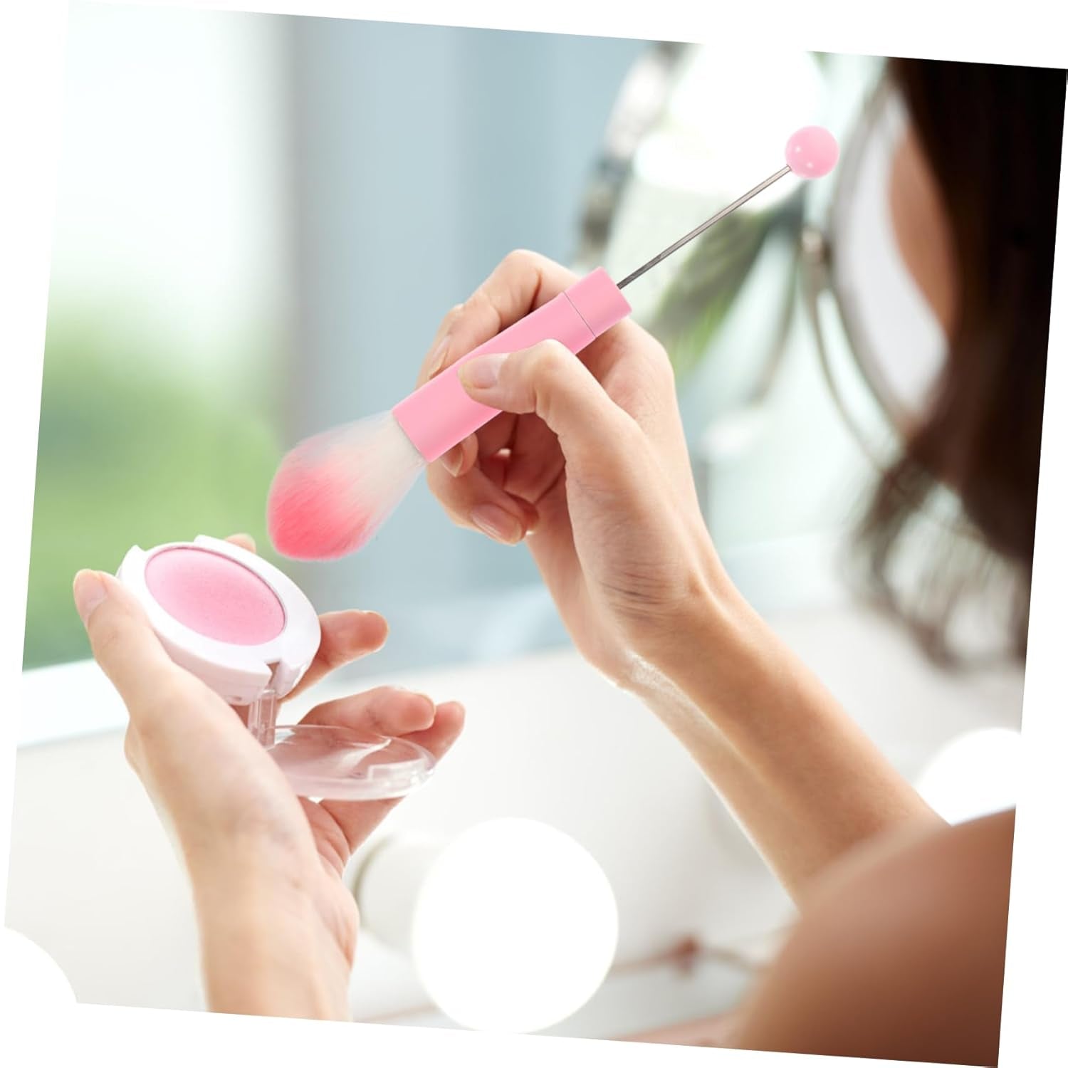 5Pcs Makeup Brush Detachable Bead Design Includes Foundation Eyeshadow Blush Brushes Cute Handles for Easy Application and Contouring Essential Cosmetics Tools for Makeup