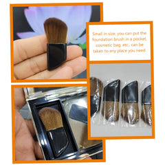 2Pcs Portable Travel Makeup Brush Professional Blush Applicators Soft Bristles for Even Powder Distribution Go Cosmetic Touch-Ups
