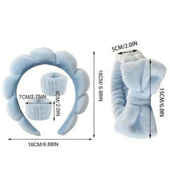 4Pcs Skincare Accessories for Face Wash Skincare Hair Accessories,Sponge Spa Headbands & Wristband Set, for Washing Face Makeup