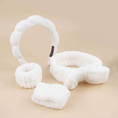 4Pcs Skincare Accessories for Face Wash Skincare Hair Accessories,Sponge Spa Headbands & Wristband Set, for Washing Face Makeup