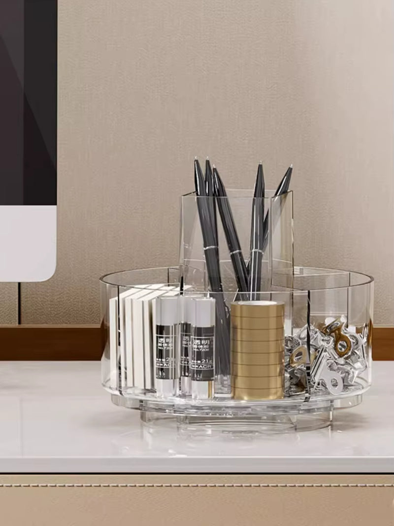 360 Degree Rotating Makeup Storage Box Turntable Makeup Storage Tray Suitable for Dressing Tables Skincare Products Etc
