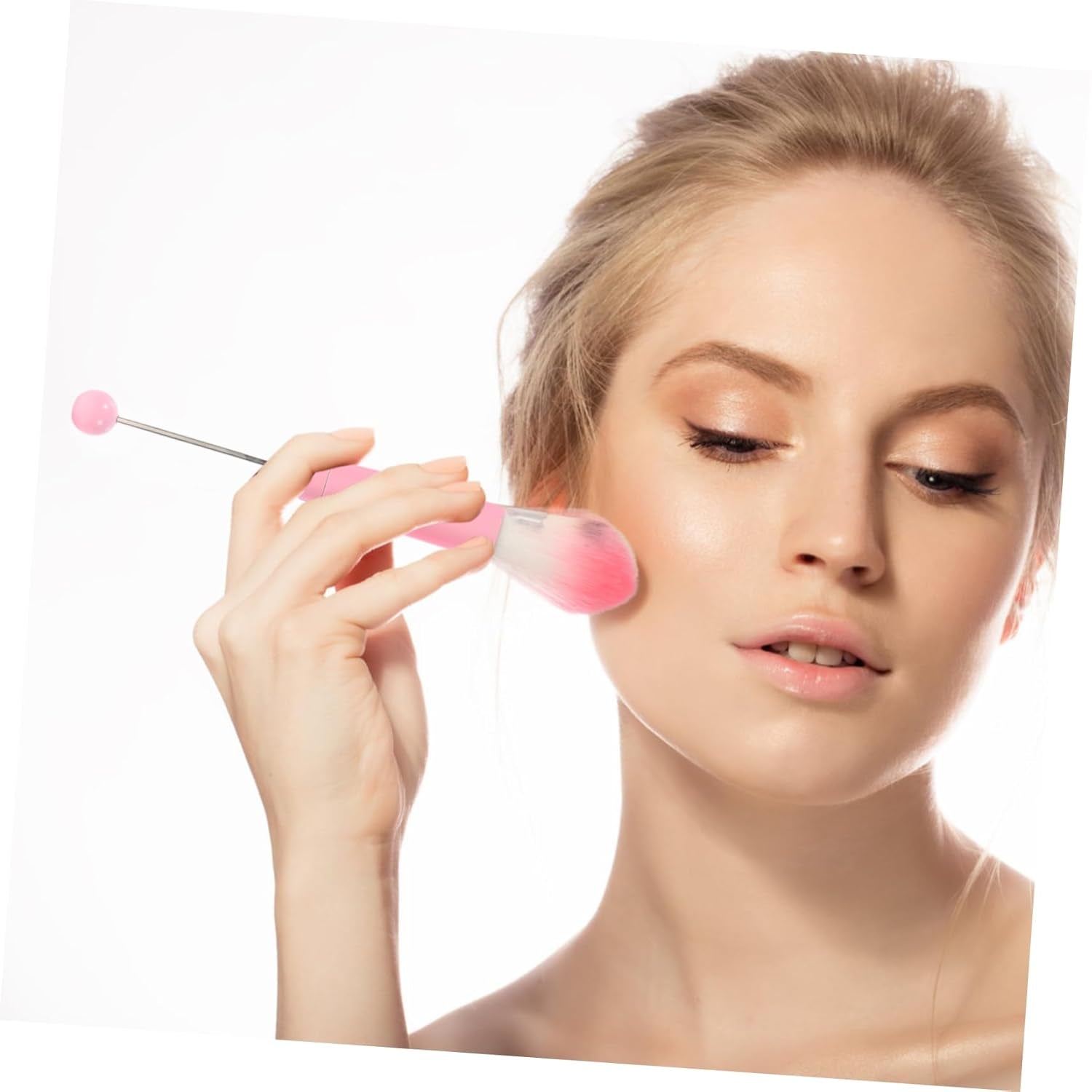 5Pcs Makeup Brush Detachable Bead Design Includes Foundation Eyeshadow Blush Brushes Cute Handles for Easy Application and Contouring Essential Cosmetics Tools for Makeup