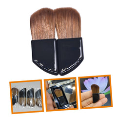 2Pcs Portable Travel Makeup Brush Professional Blush Applicators Soft Bristles for Even Powder Distribution Go Cosmetic Touch-Ups