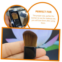 2Pcs Portable Travel Makeup Brush Professional Blush Applicators Soft Bristles for Even Powder Distribution Go Cosmetic Touch-Ups