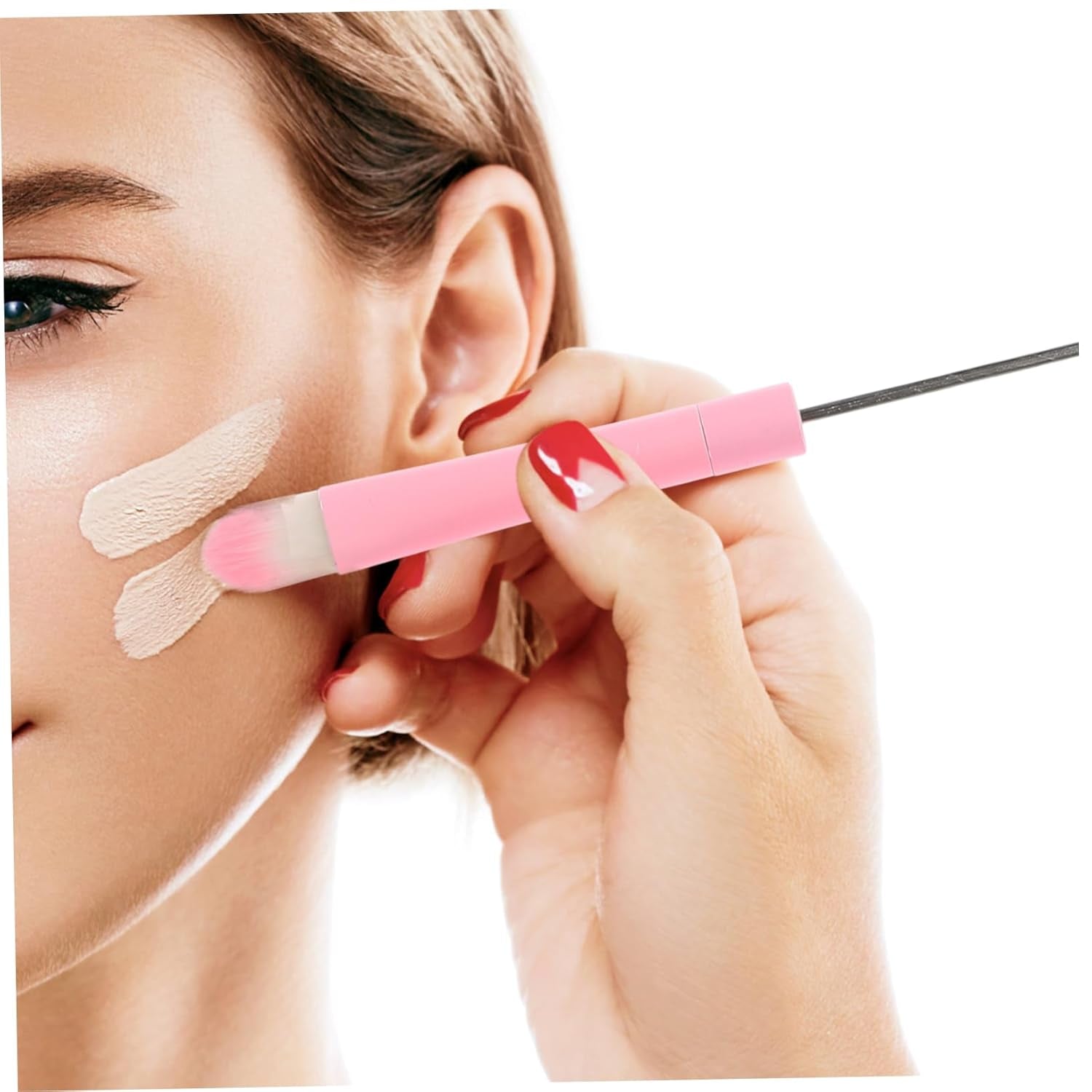 5Pcs Makeup Brush Detachable Bead Design Includes Foundation Eyeshadow Blush Brushes Cute Handles for Easy Application and Contouring Essential Cosmetics Tools for Makeup