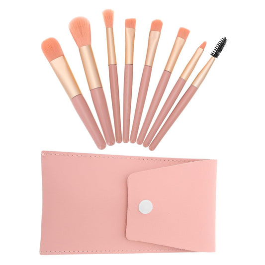 1Set Portable Makeup Brush Set Soft Bristles for Loose Powder Application Compact Travel Cosmetic Tools Case for Women