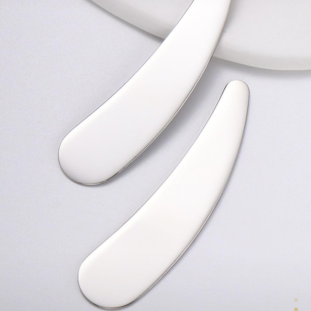 5 Pcs Mini Metal Cosmetic Spatulas Makeup Cream Spoon Skincare Spatula Silver Dig Scoop Practical Beauty Accessories for Mixing and Sampling Makeup Cosmetic Beauty Tools