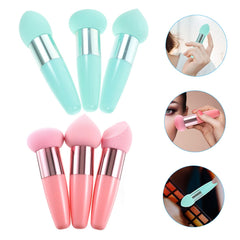 6Pcs Makeup Sponge Pen Portable Beauty Puff for Effortless Makeup Application Suitable for Foundation Powder and Concealer Ergonomic Design Pink