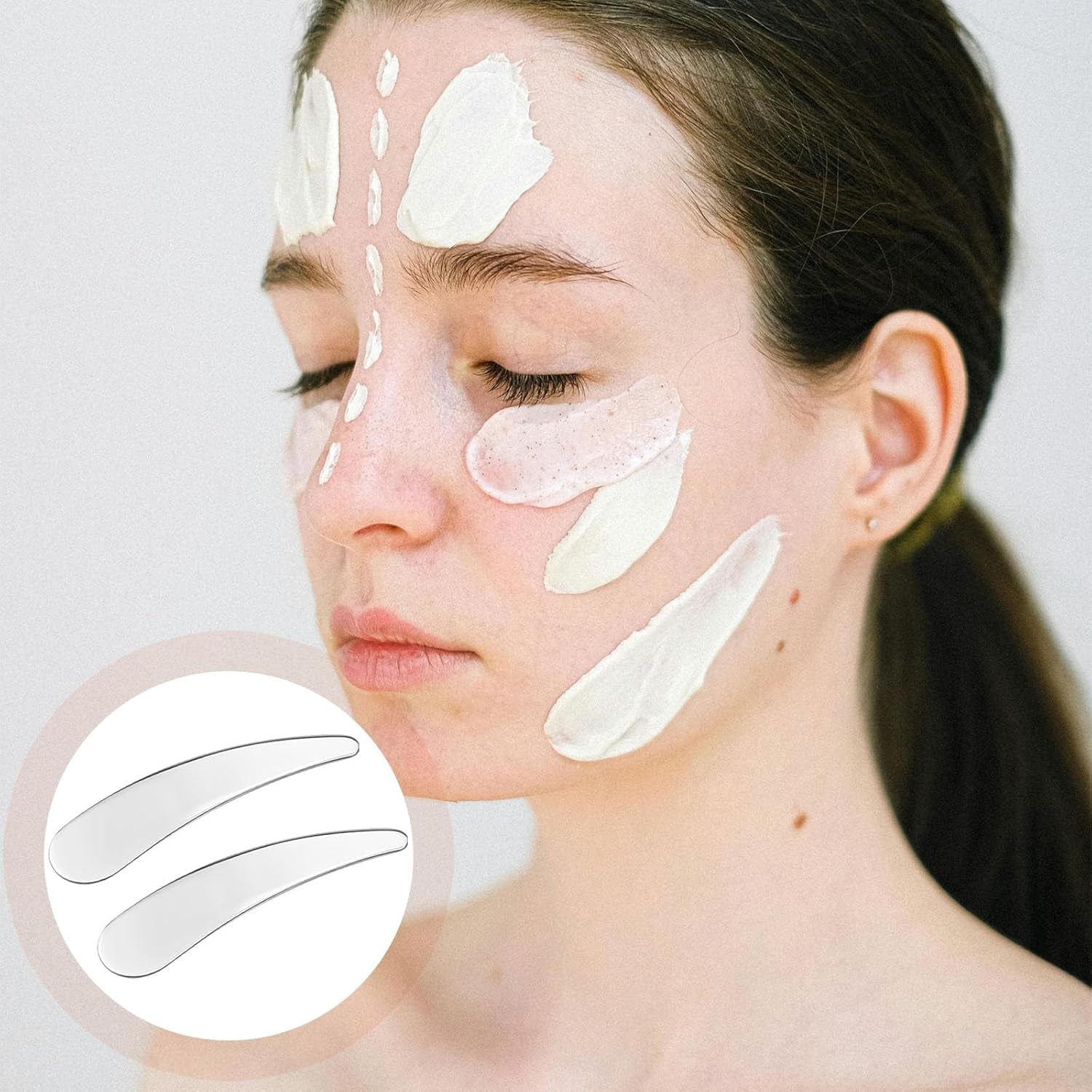 5 Pcs Mini Metal Cosmetic Spatulas Makeup Cream Spoon Skincare Spatula Silver Dig Scoop Practical Beauty Accessories for Mixing and Sampling Makeup Cosmetic Beauty Tools