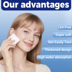 200PCS Hypoallergenic Cotton Pads, Soft, Absorbent, Pads for Makeup Removal, Skincare, Baby Care and Facial Cleansing