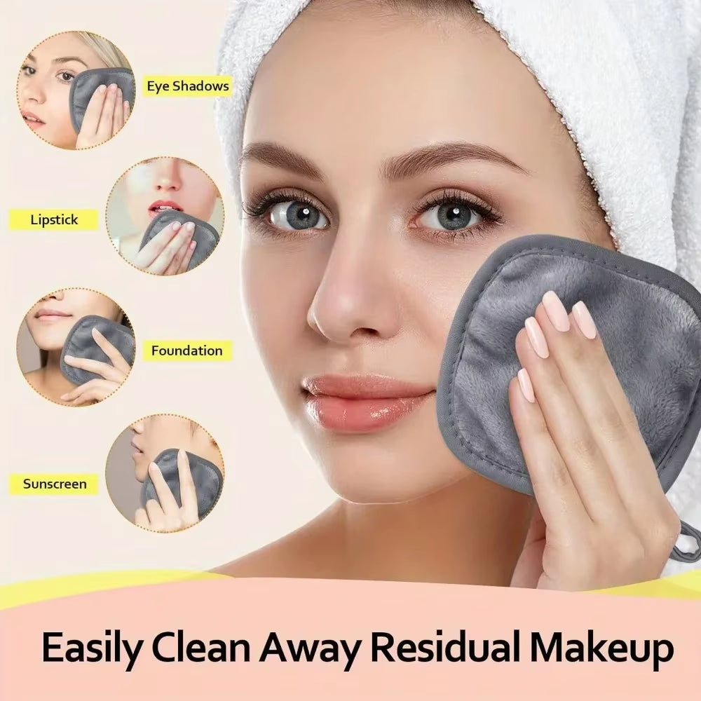 12PCS Makeup Remover Pads Reusable Pads Makeup Eraser Microfiber Facial Towel Face Cleaner Cleaning Wipes Skincare Tools